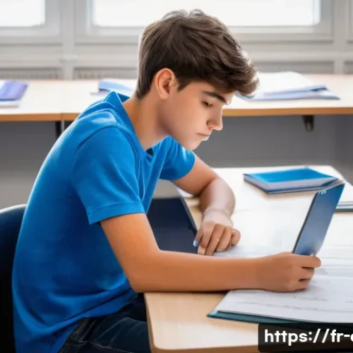 항공교통관제사 채용 절차와 준비 방법 - **Prompt:** A young, determined French student, aged around 20-25, is deeply focused on studying at ...